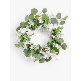 John Lewis Floral Wedding Wreath, White, Dia.40cm