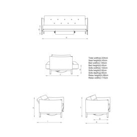 Innovation Living Junus Sofa Bed, Nist Blue - thumbnail 2