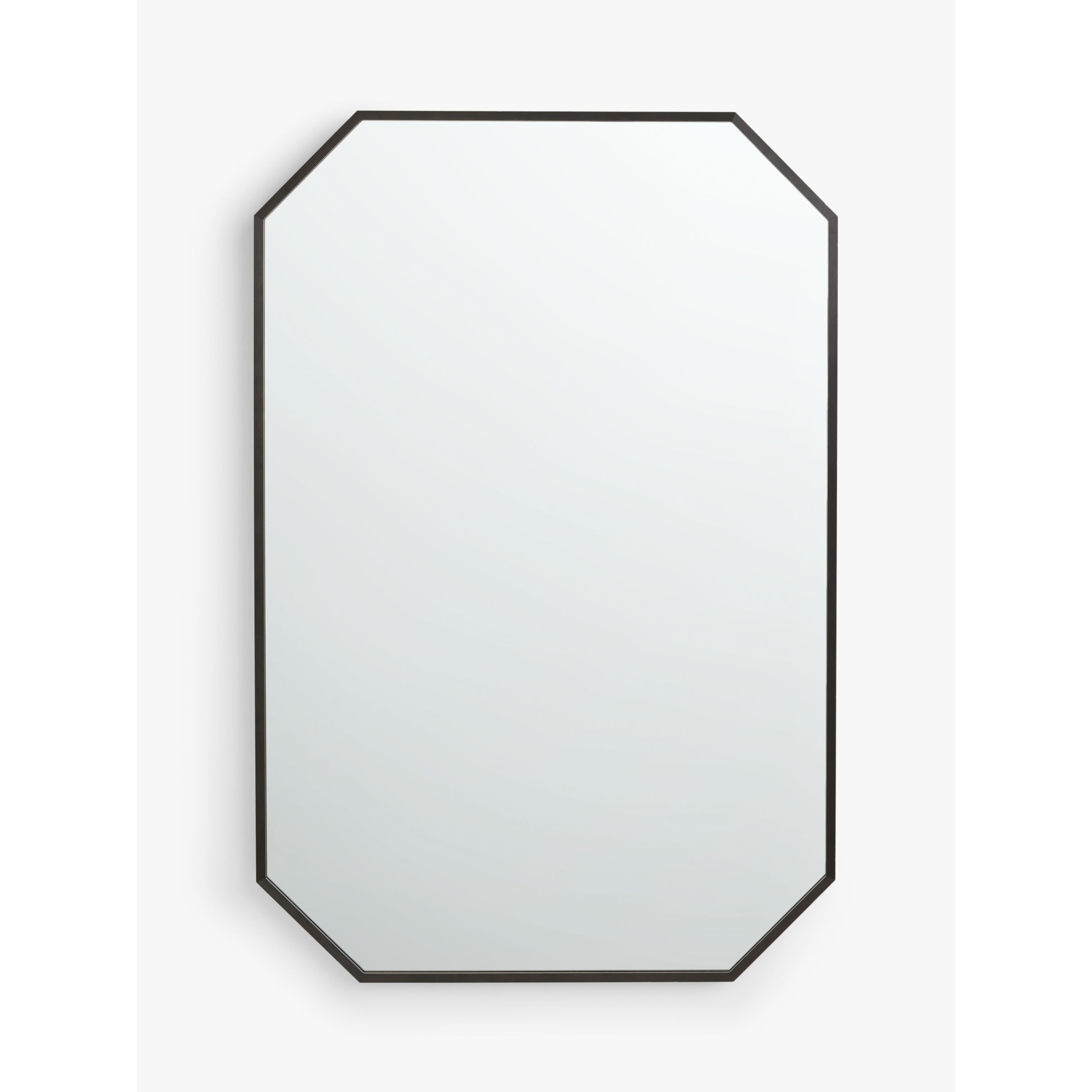 John Lewis Angled Corner Metal Frame Wall Mirror, 90 x 60cm, Black - image 1