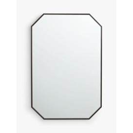 John Lewis Angled Corner Metal Frame Wall Mirror, 90 x 60cm, Black - thumbnail 1