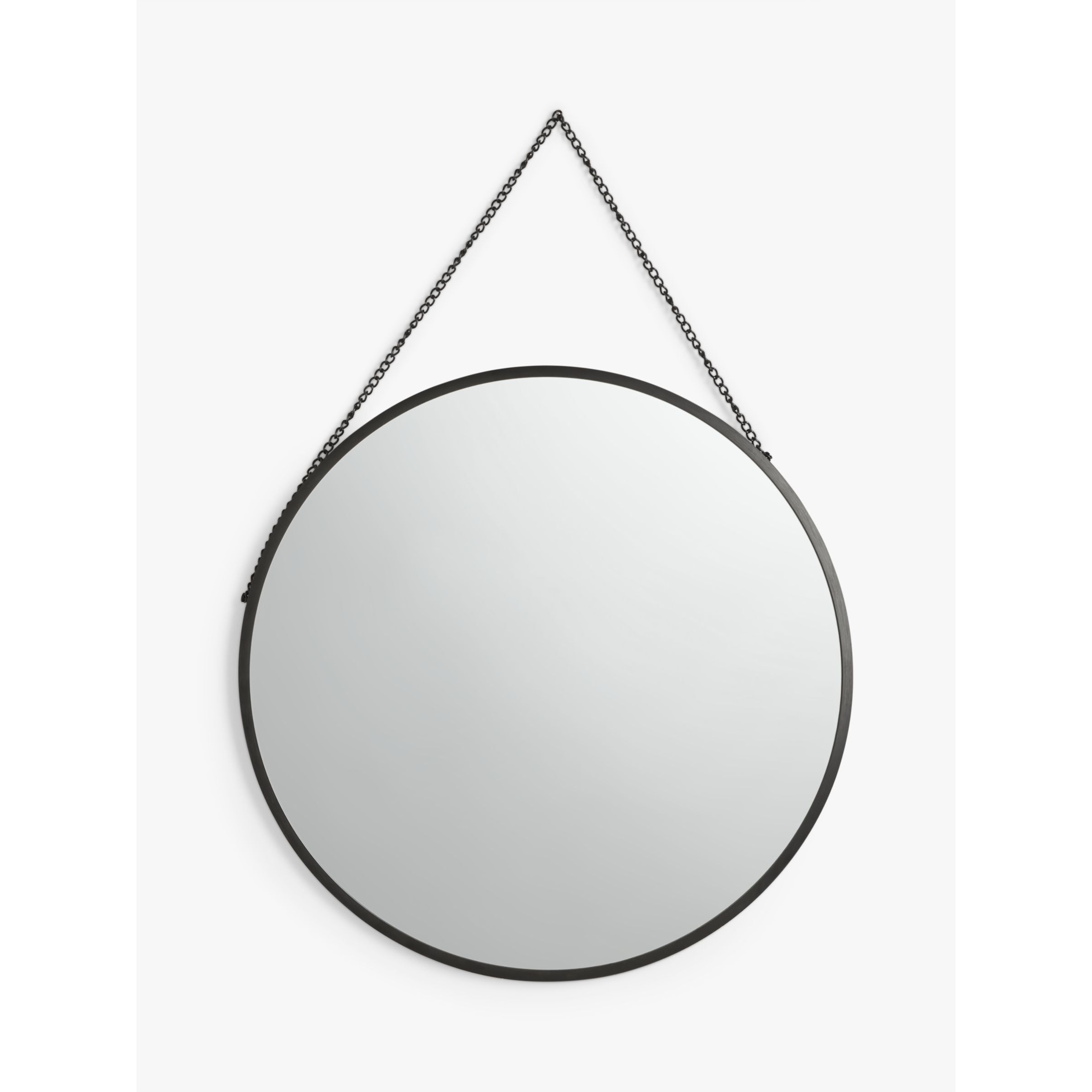 John Lewis ANYDAY Round Metal Frame Chain Hanging Mirror, 50cm - image 1