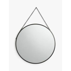 John Lewis ANYDAY Round Metal Frame Chain Hanging Mirror, 50cm - thumbnail 1