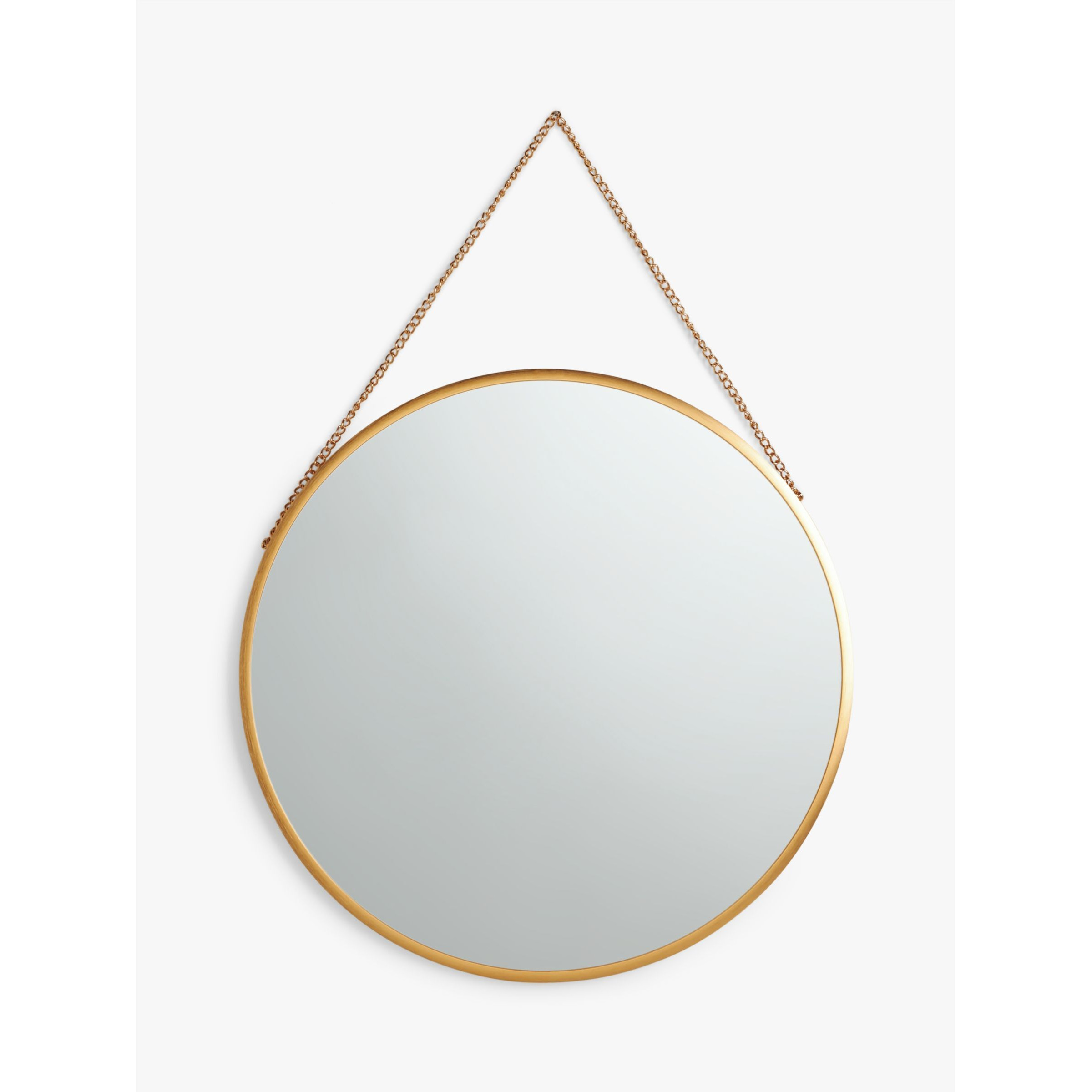 John Lewis ANYDAY Round Metal Frame Chain Hanging Mirror, 50cm - image 1