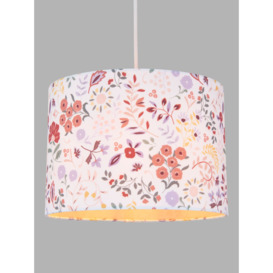 little home at John Lewis Flower Garden Lamp & Ceiling Shade, Pink/Multi