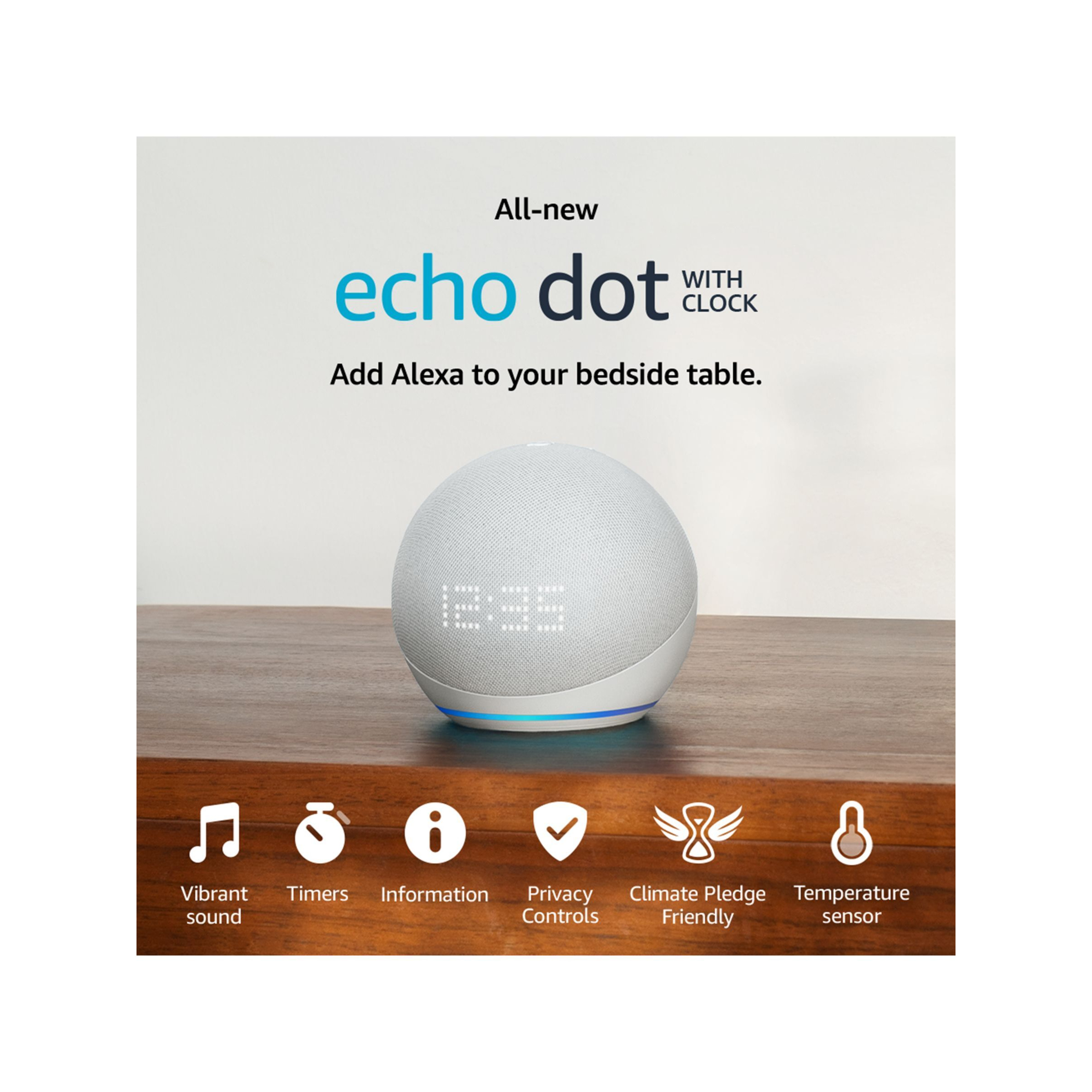 Echo Dot Smart Speaker with Clock and Alexa Voice