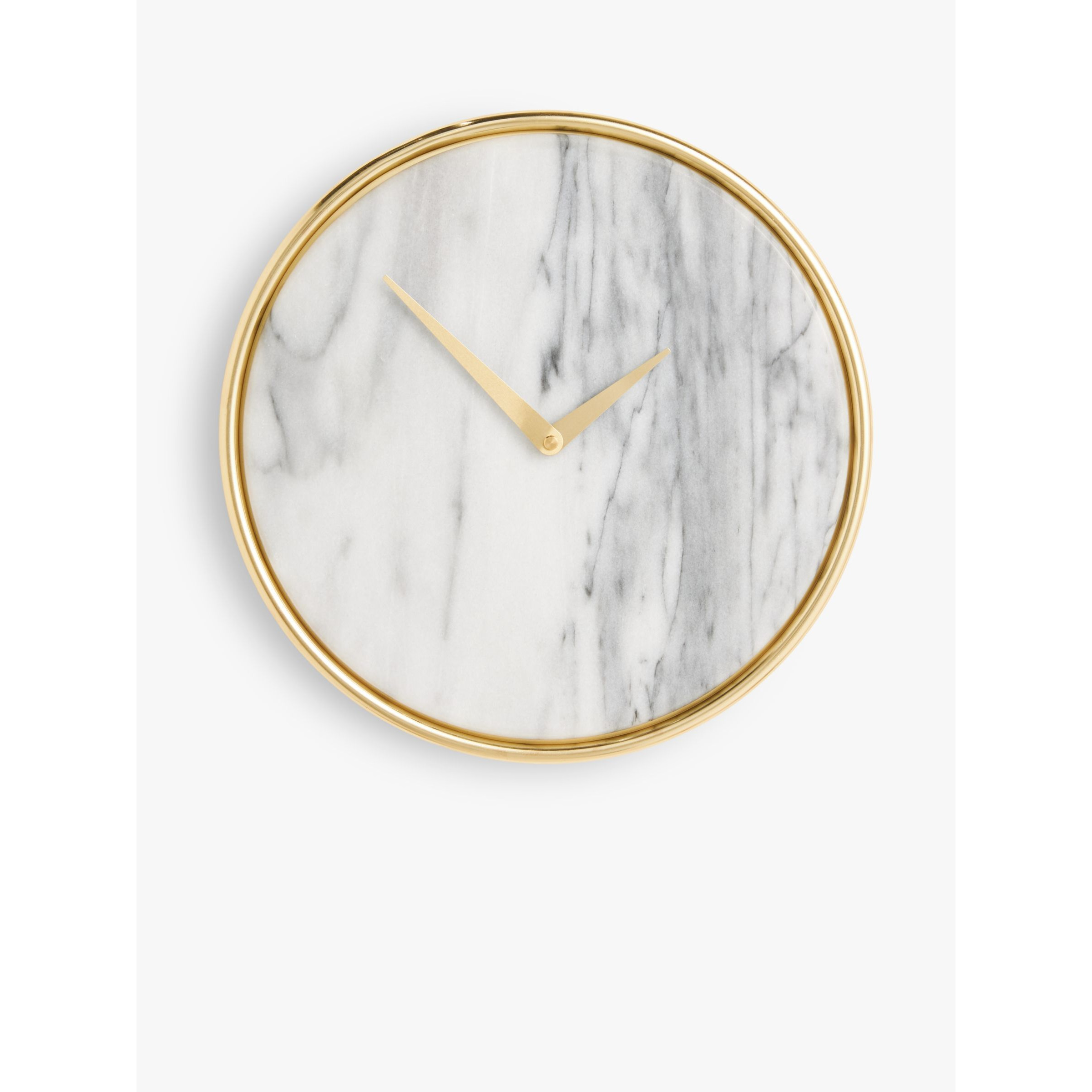 John Lewis + Swoon Wolff Marble Wall Clock, 32cm, White/Gold - image 1