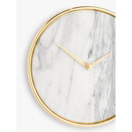 John Lewis + Swoon Wolff Marble Wall Clock, 32cm, White/Gold - thumbnail 2