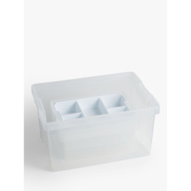 TATAY Hinge Lid Storage Boxes and Organisers, Light Blue, Set of 6 - thumbnail 3