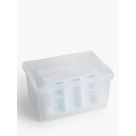 TATAY Hinge Lid Storage Boxes and Organisers, Light Blue, Set of 5 - thumbnail 2