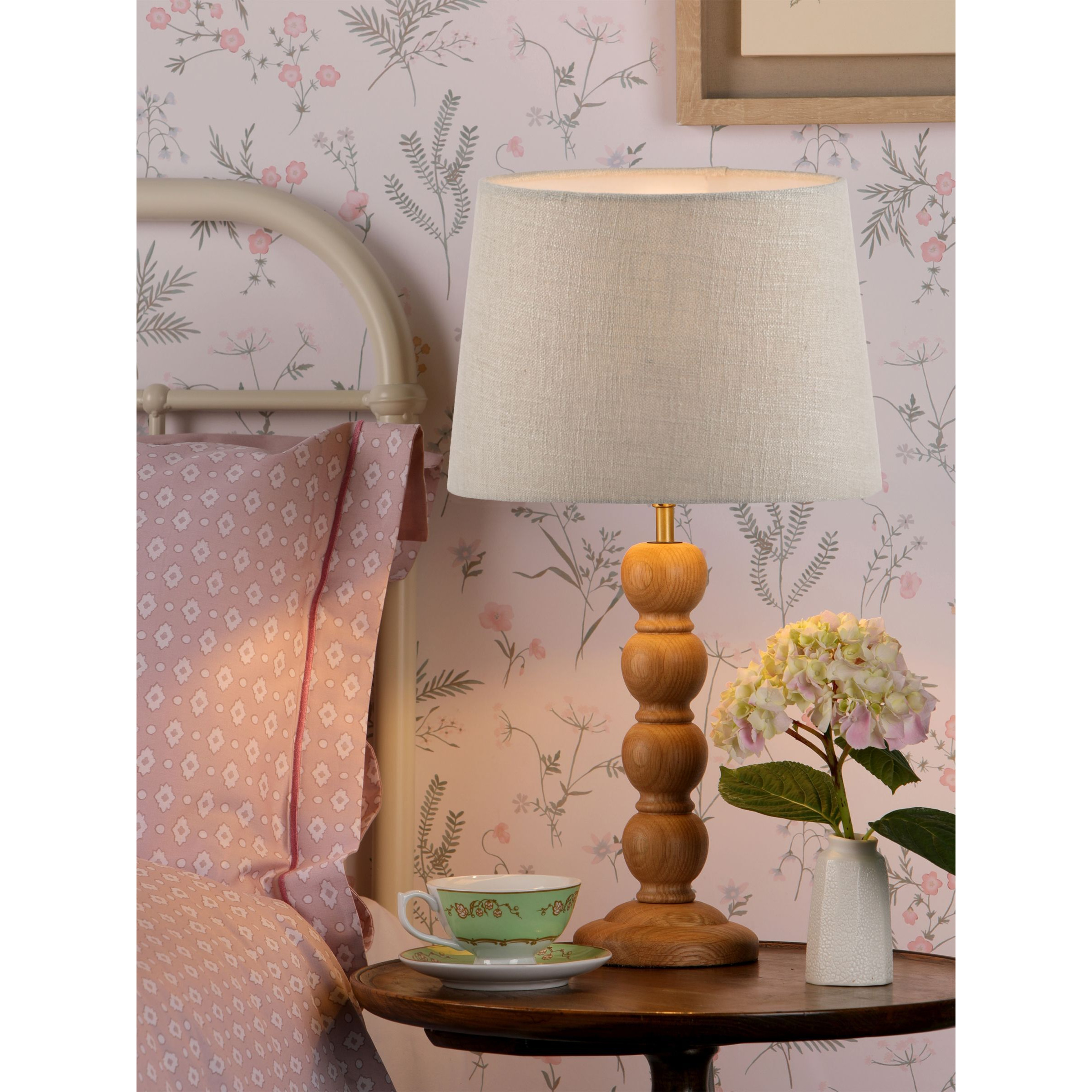 Laura Ashley Maria Wooden Table Lamp, Natural Oak - image 1