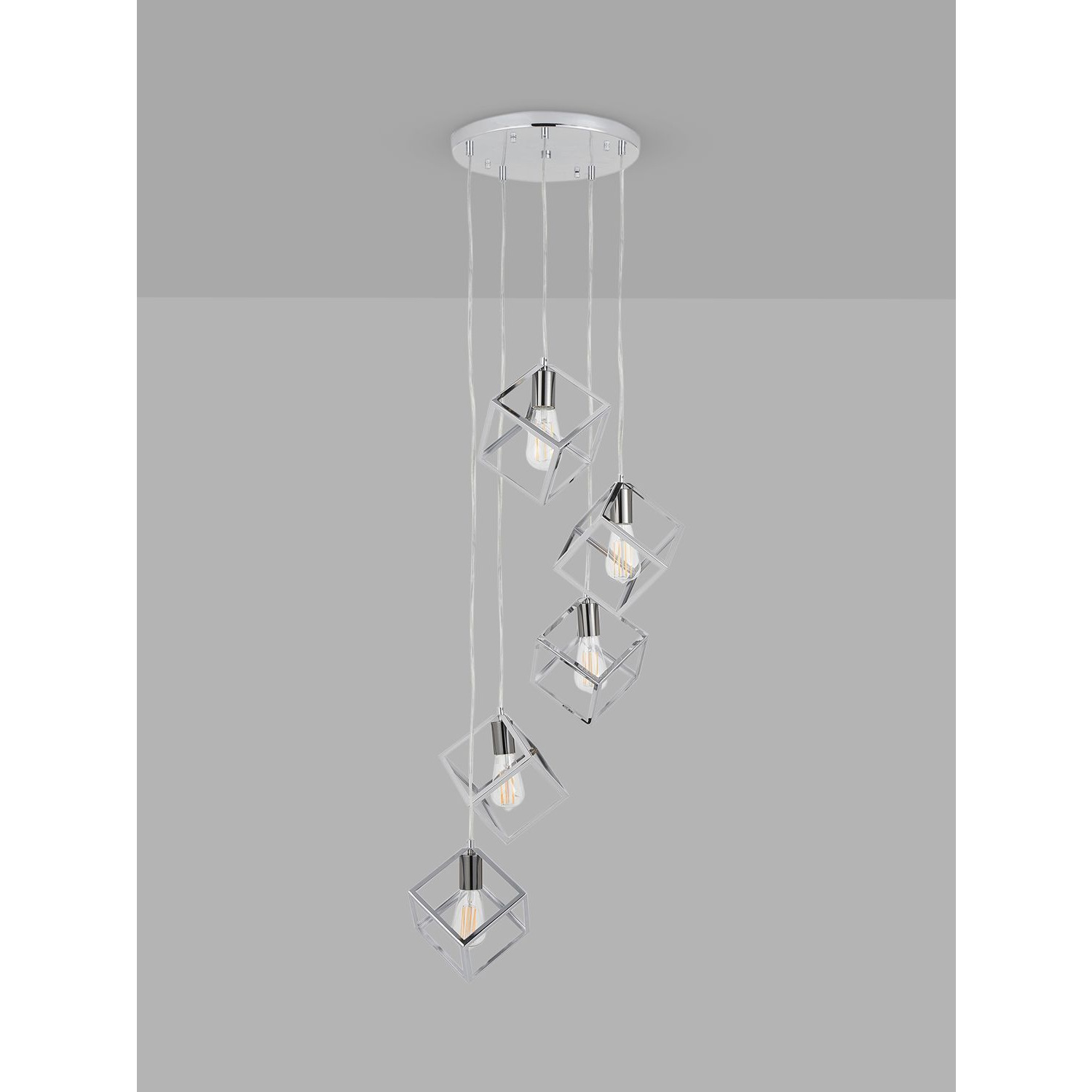 Pacific Lifestyle Alessio 5 Pendant Cluster Ceiling Light, Nickel - image 1