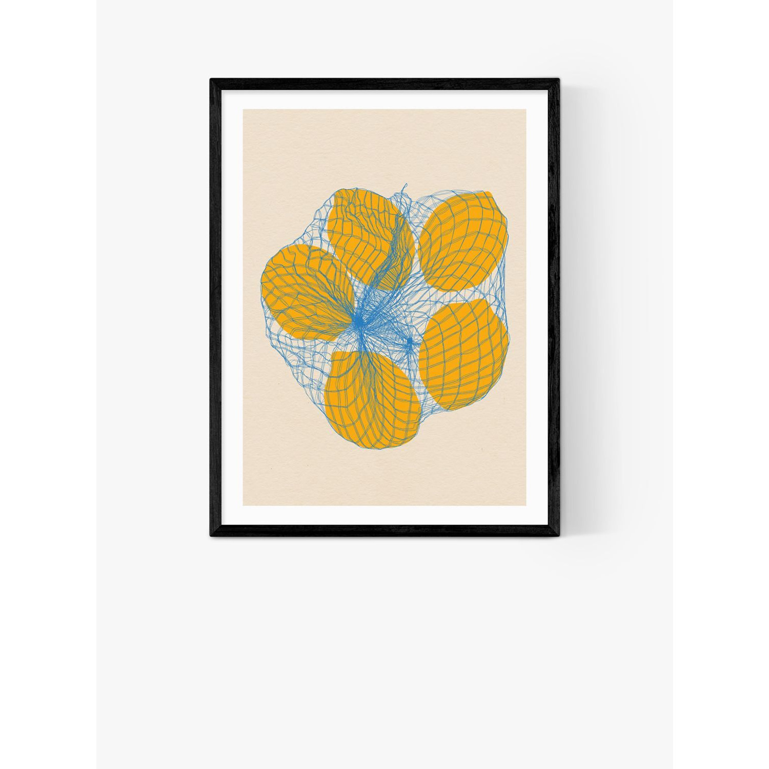 EAST END PRINTS Rosi Feist 'Five Lemons in a Net Bag' Framed Print - image 1