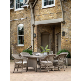 Gallery Direct Cady Rattan 6-Seater Garden Dining Table & Chairs Set, Natural