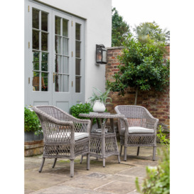 Gallery Direct Malone Woven 2-Seater Garden Bistro Table & Chairs Set, Natural