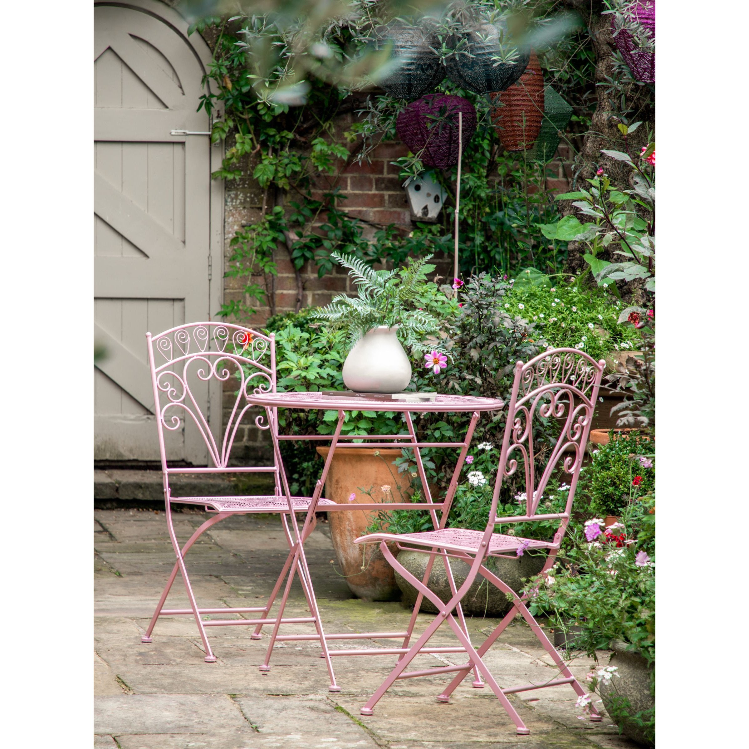 Gallery Direct Brindisi 2-Seater Folding Garden Bistro Table & Chairs Set - image 1