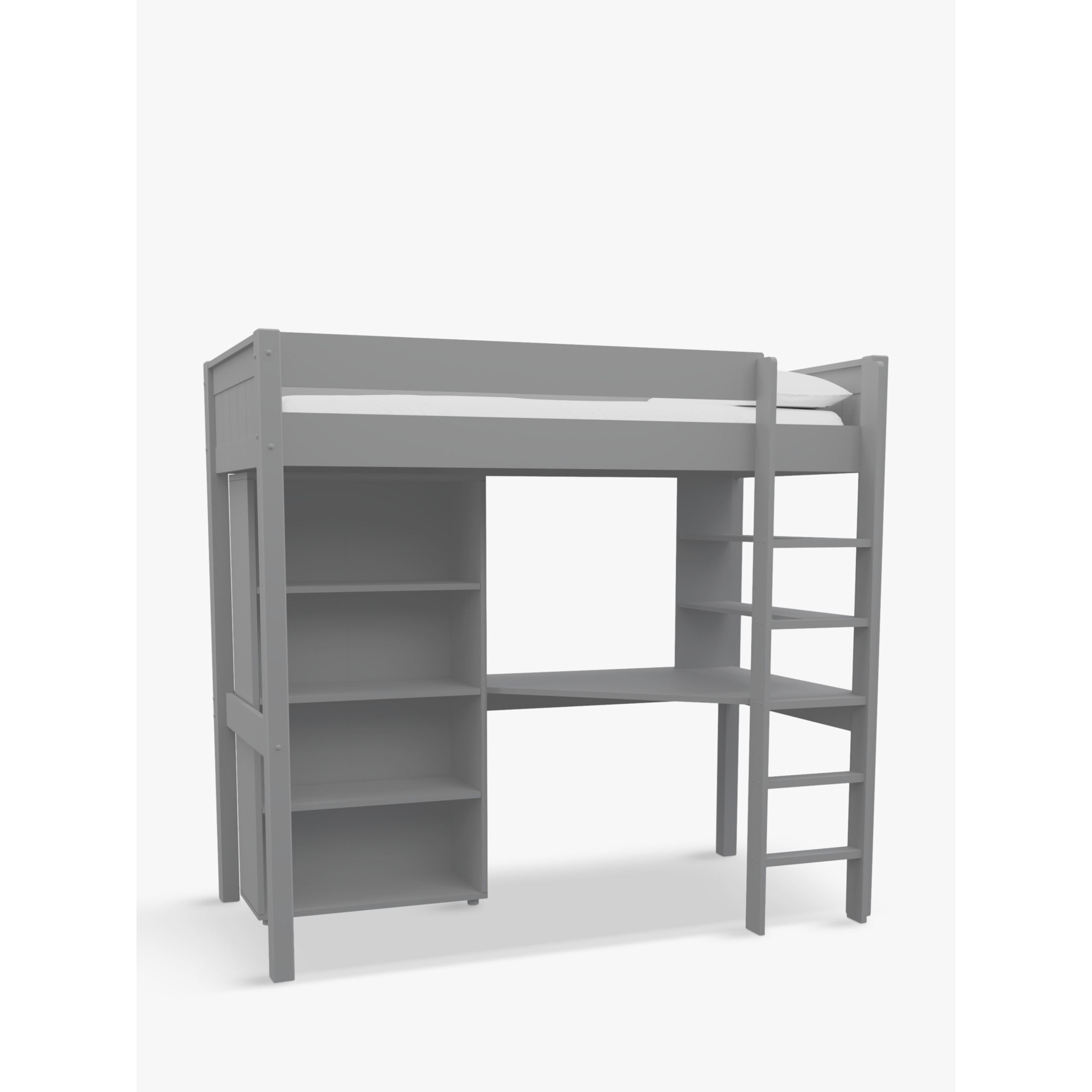 Stompa Classic Highsleeper Frame with Integrated Desk, Shelving and Bookcase, Single - image 1