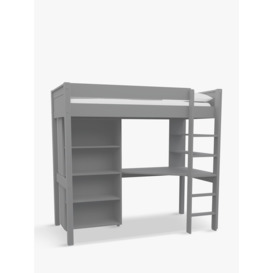Stompa Classic Highsleeper Frame with Integrated Desk, Shelving and Bookcase, Single