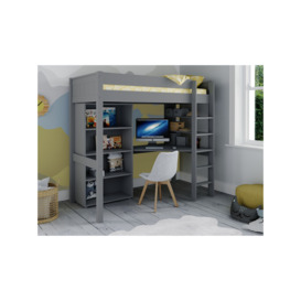Stompa Classic Highsleeper Frame with Integrated Desk, Shelving and Bookcase, Single - thumbnail 2