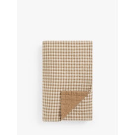 John Lewis Gingham Quilted Bedspread, Mustard - thumbnail 1