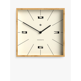 Newgate Clocks Fiji Square Bamboo Analogue Wall Clock, 30cm, Natural - thumbnail 1