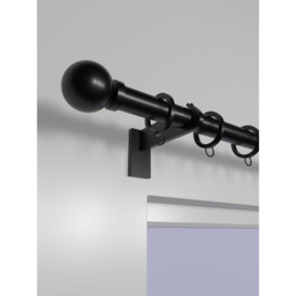 John Lewis Select Curtain Pole with Rings and Ball Finial, Wall Fix, Dia.25mm - thumbnail 2