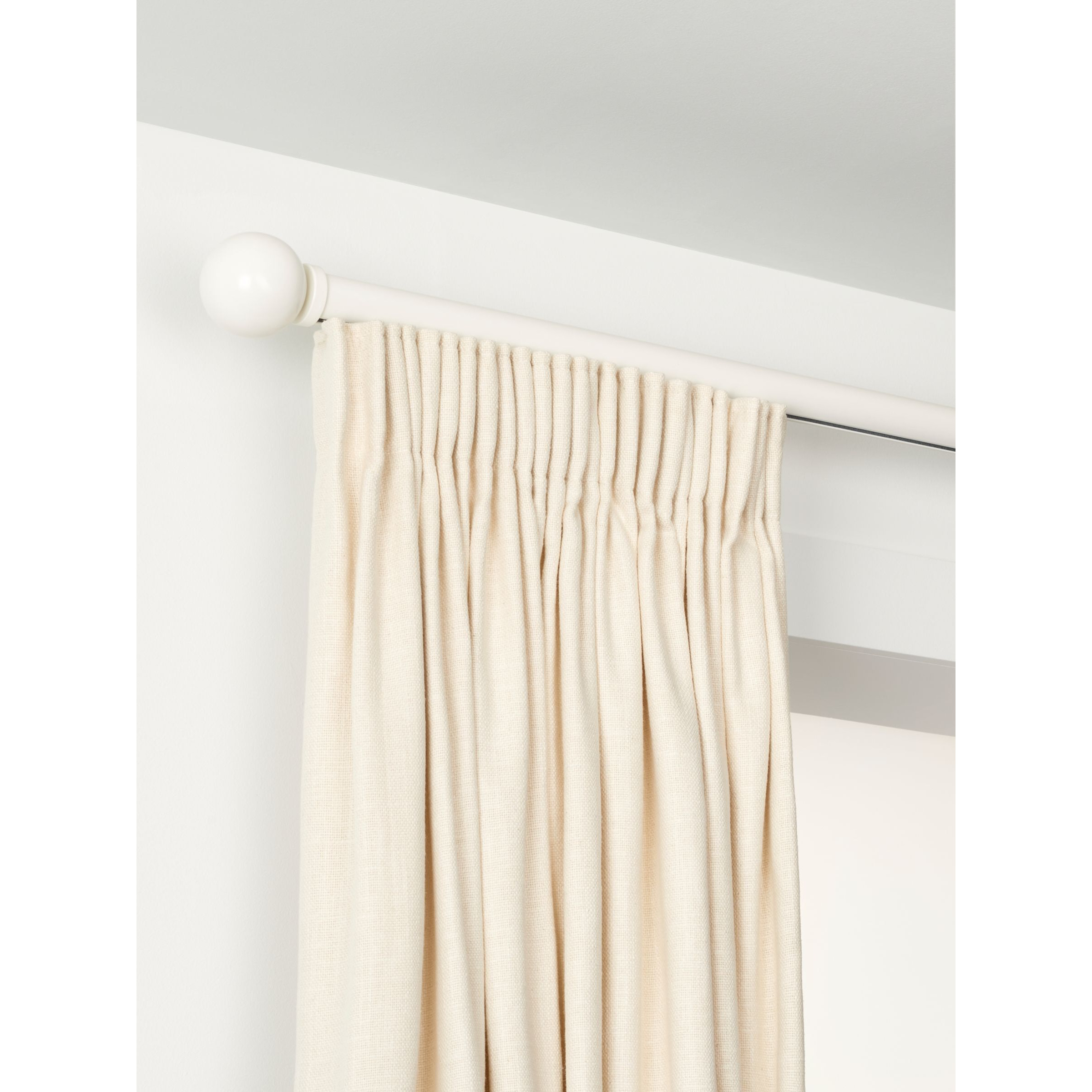 John Lewis Select Gliding Curtain Pole with Ball Finial, Wall Fix, Dia.30mm - image 1