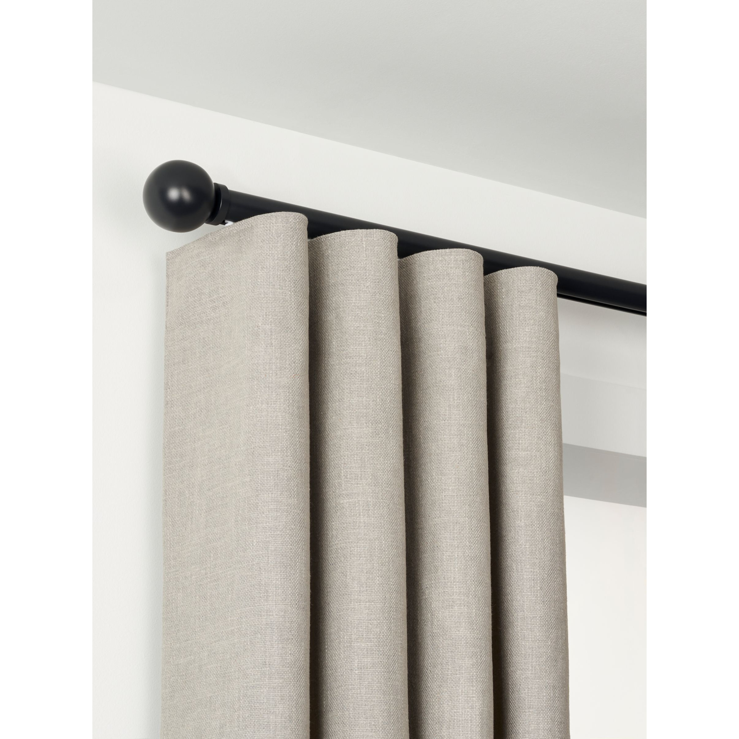 John Lewis Select Curl Gliding Curtain Pole with Ball Finial, Wall Fix, Dia.30mm - image 1