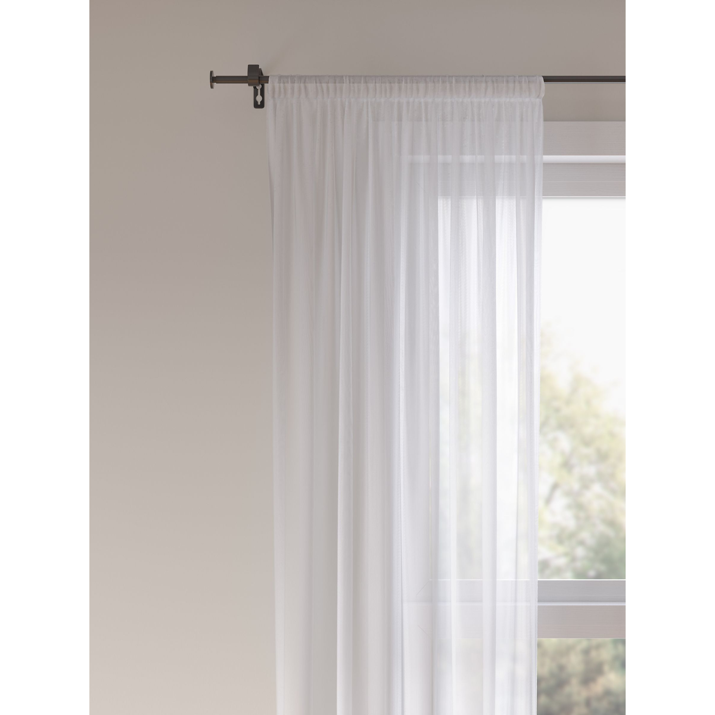 John Lewis ANYDAY Slot Top Voile Panel, White - image 1