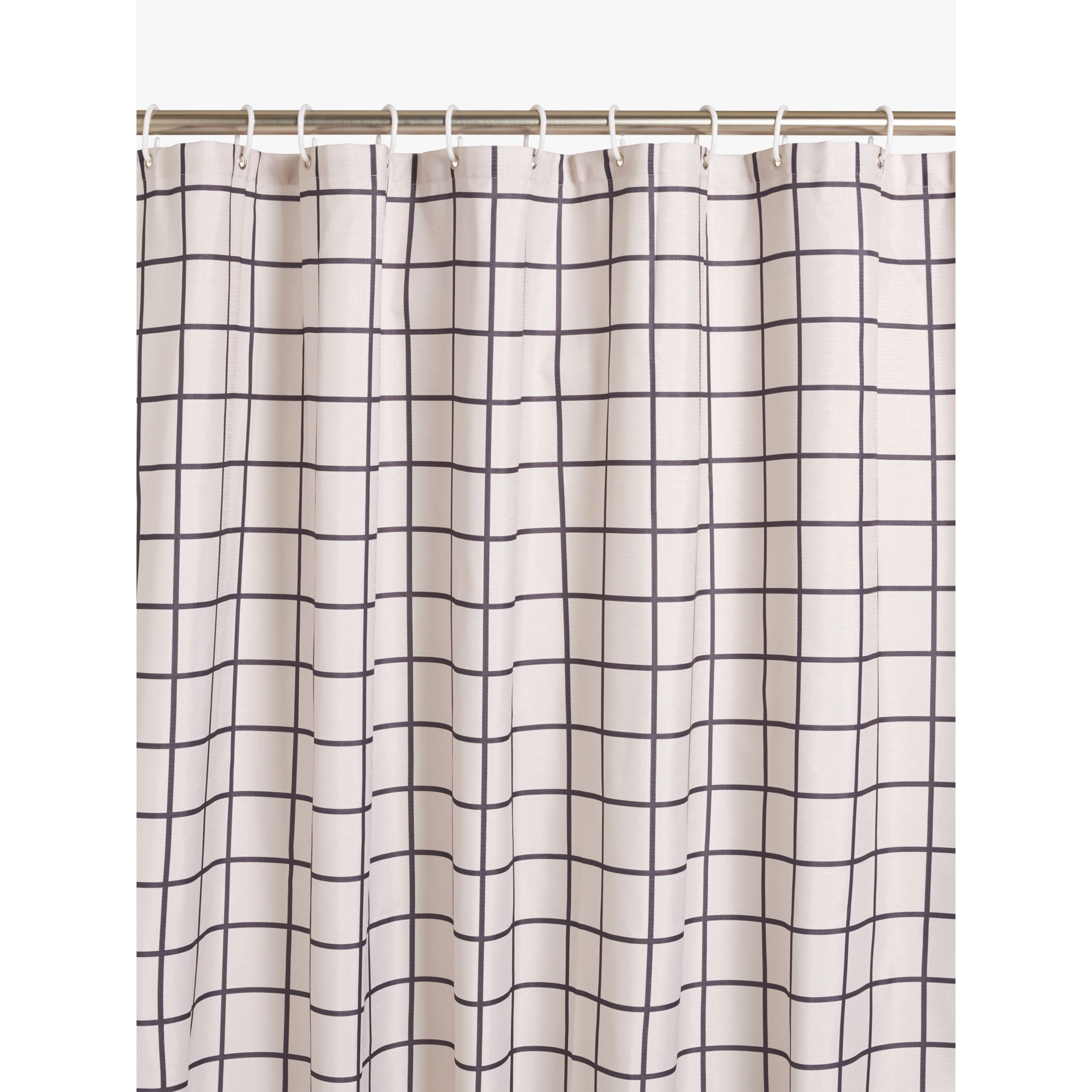 John Lewis Textured Windowpane Check Recycled Polyester Shower Curtain - image 1