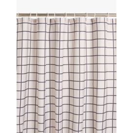 John Lewis Textured Windowpane Check Recycled Polyester Shower Curtain - thumbnail 1