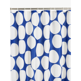 John Lewis ANYDAY Spot Recycled Polyester Shower Curtain, Cobalt