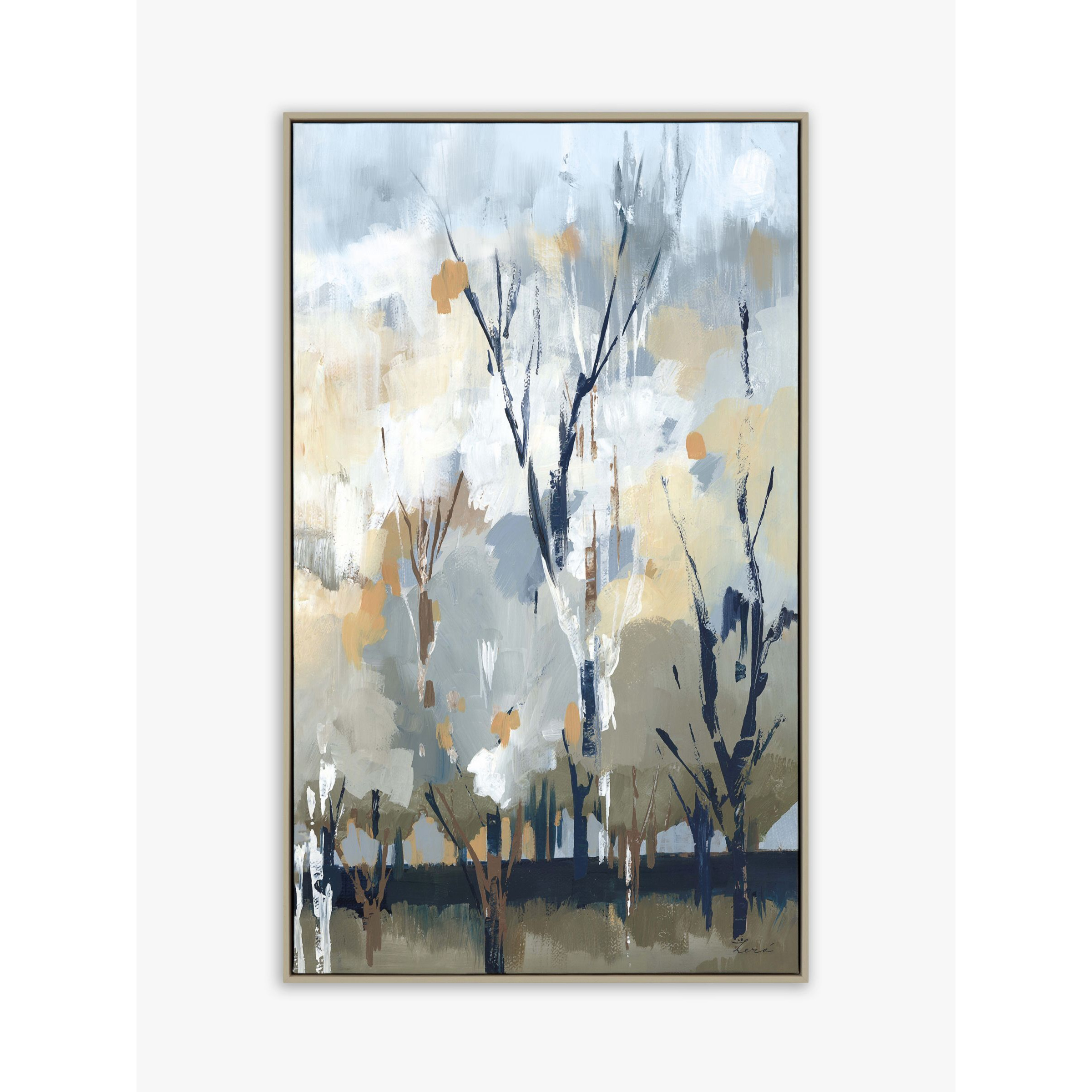 A Lera - 'Silver Birch Blues' Framed Canvas Print, 67 x 40cm, Grey/Blue - image 1