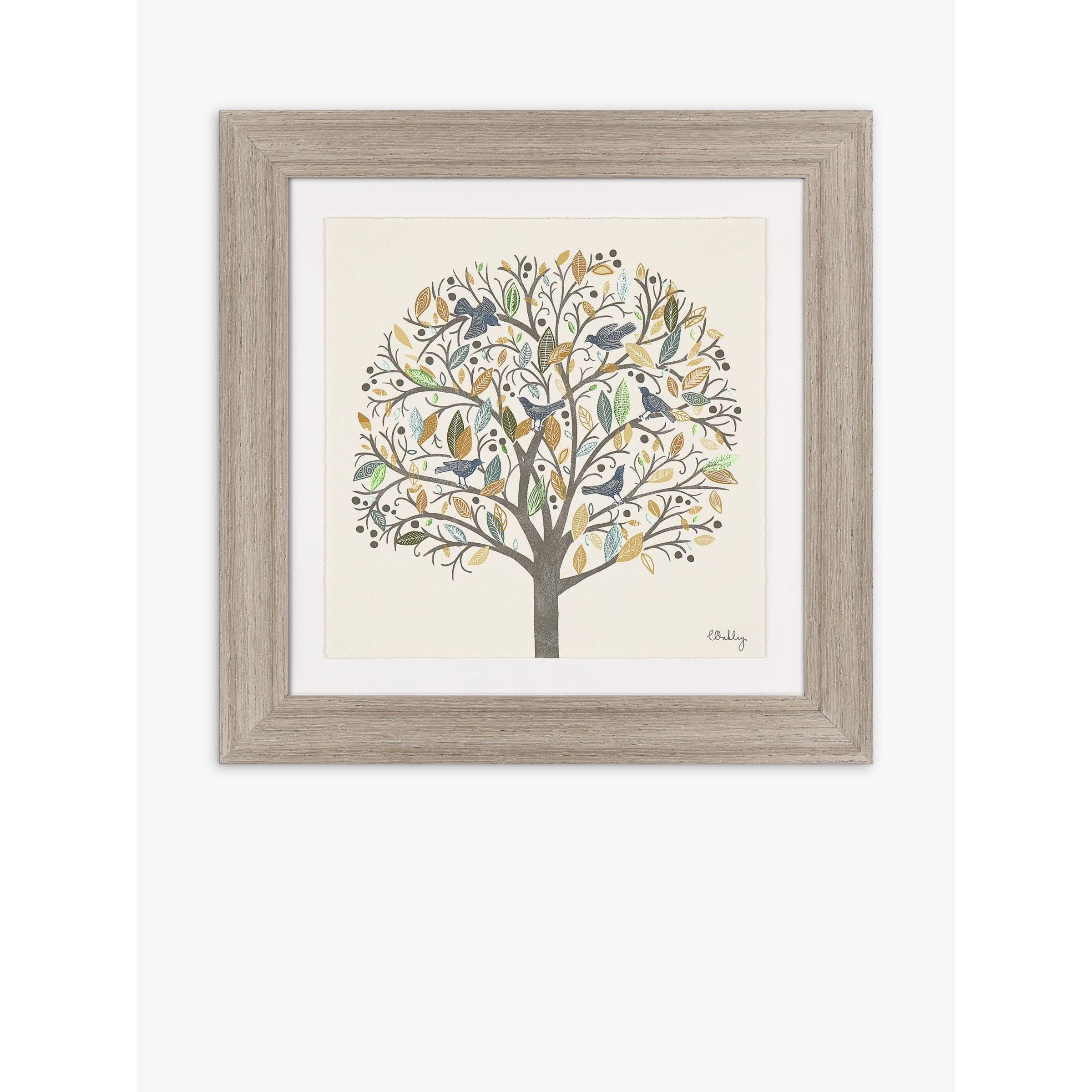 Charlotte Oakley - 'Nature's Melody' Framed Print, 55 x 55cm, Brown/Green
