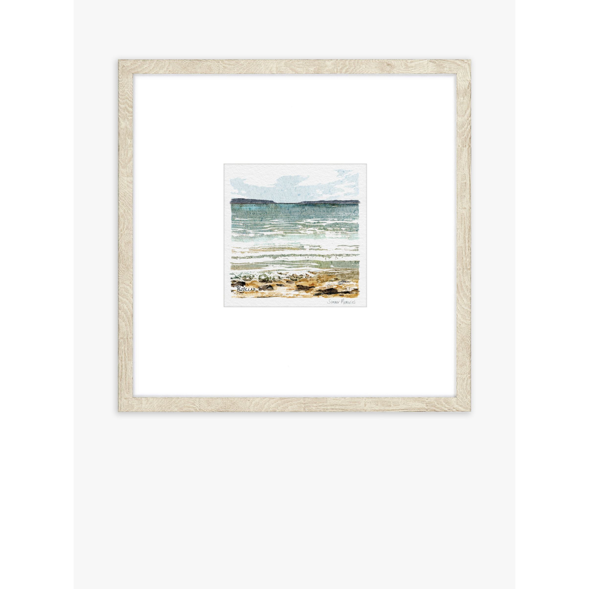 Sabrina Roscino - 'Summer Memories' Framed Print & Mount, 37 x 37cm, Blue/Neutrals
