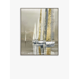 Adelene Fletcher - 'Golden Sails' Framed Canvas Print, 102.5 x 82.5cm, Brown/Gold