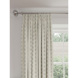 John Lewis Feather Leaf Embroidery Pair Lined Pencil Pleat Curtains - thumbnail 1