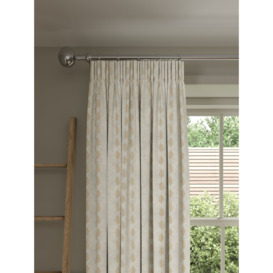 John Lewis Feather Leaf Embroidery Pair Lined Pencil Pleat Curtains - thumbnail 1