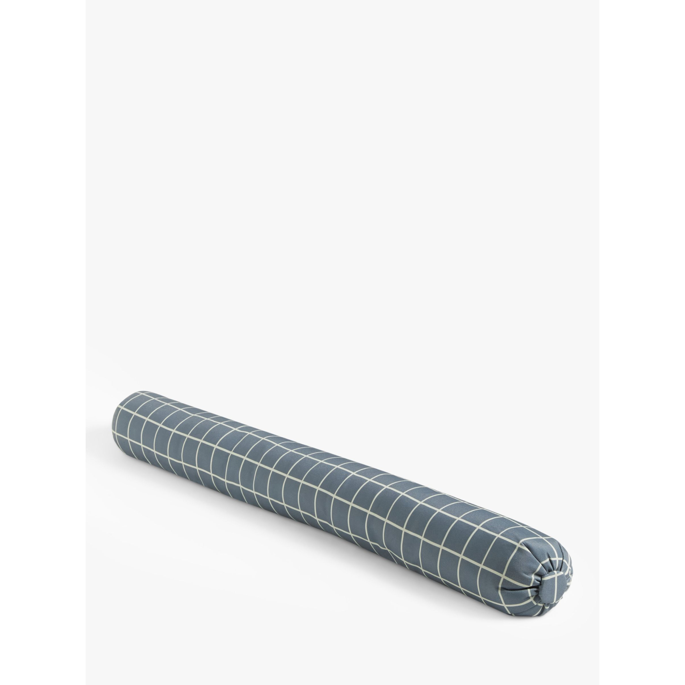 John Lewis Woven Check Draught Excluder, Blue - image 1