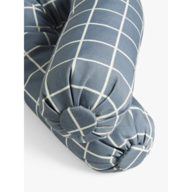 John Lewis Woven Check Draught Excluder, Blue - thumbnail 2