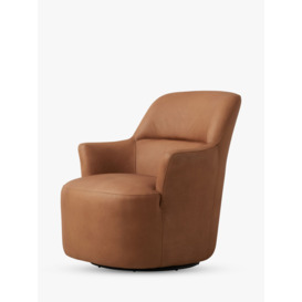 Halo Tuxedo Leather Swivel Chair, Hand Tipped Camel - thumbnail 1