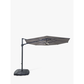KETTLER Free Arm Tilt Canopy LED Light Freestanding Garden Parasol with Base, 3.3m - thumbnail 1