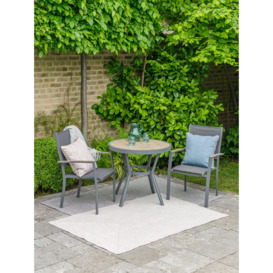 LG Outdoor Monza 2-Seater Garden Bistro Table & Chairs Set, Grey - thumbnail 2