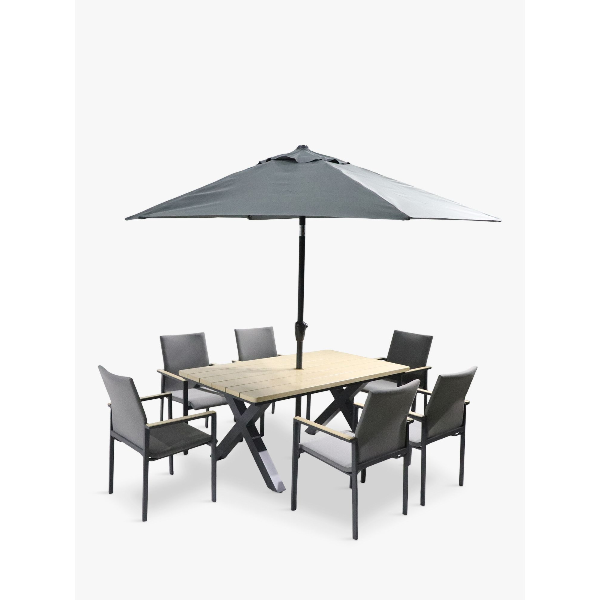 LG Outdoor Venice 6-Seater Garden Dining Set, Grey - image 1