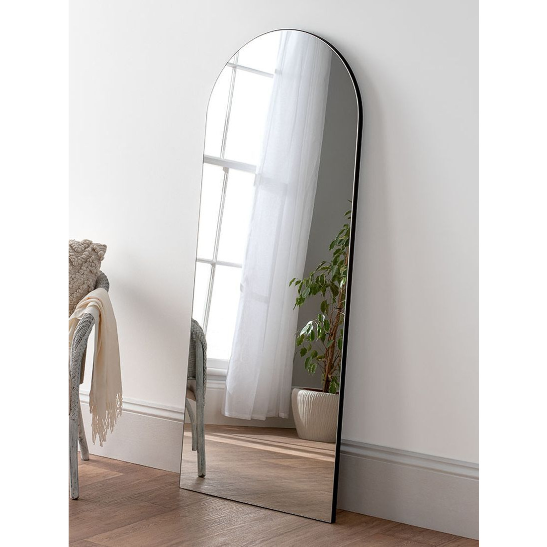 Yearn Delicacy Arched Wood Frame Wall/Leaner Mirror - image 1