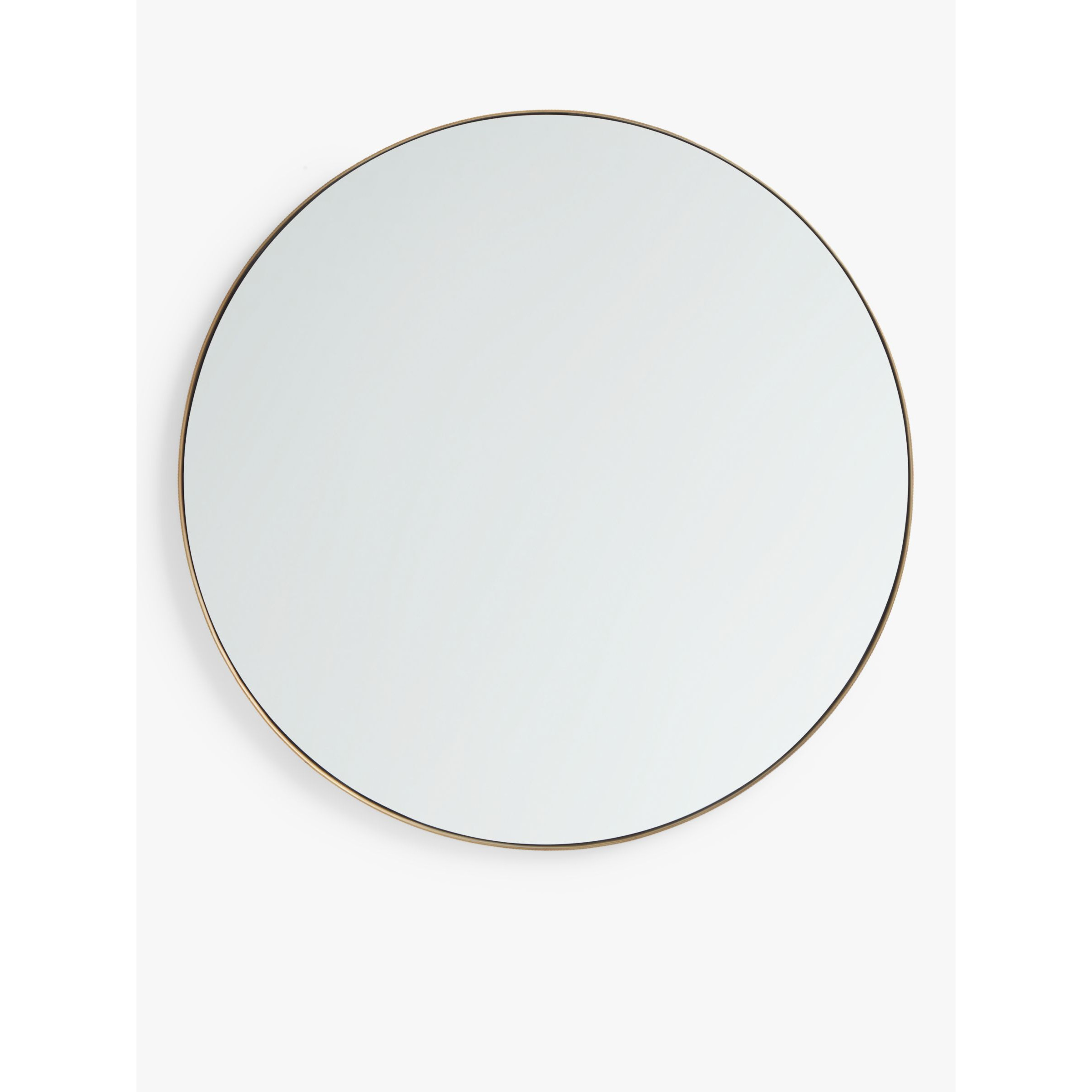 John Lewis Contemporary Ribbed Metal Frame Round Mirror, Gold - image 1