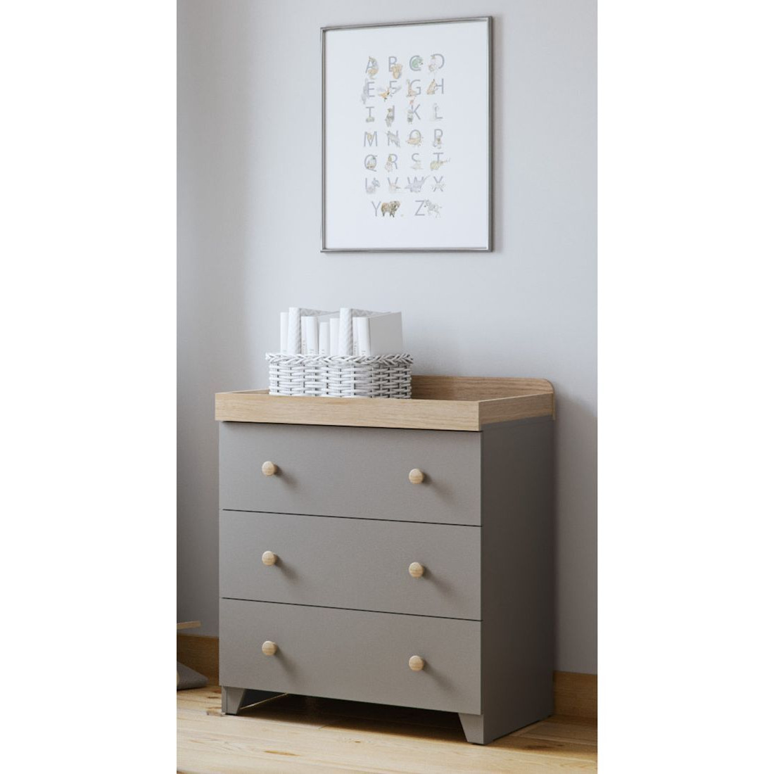 Little Acorns Classic Two-Tone Changing Table Dresser - image 1