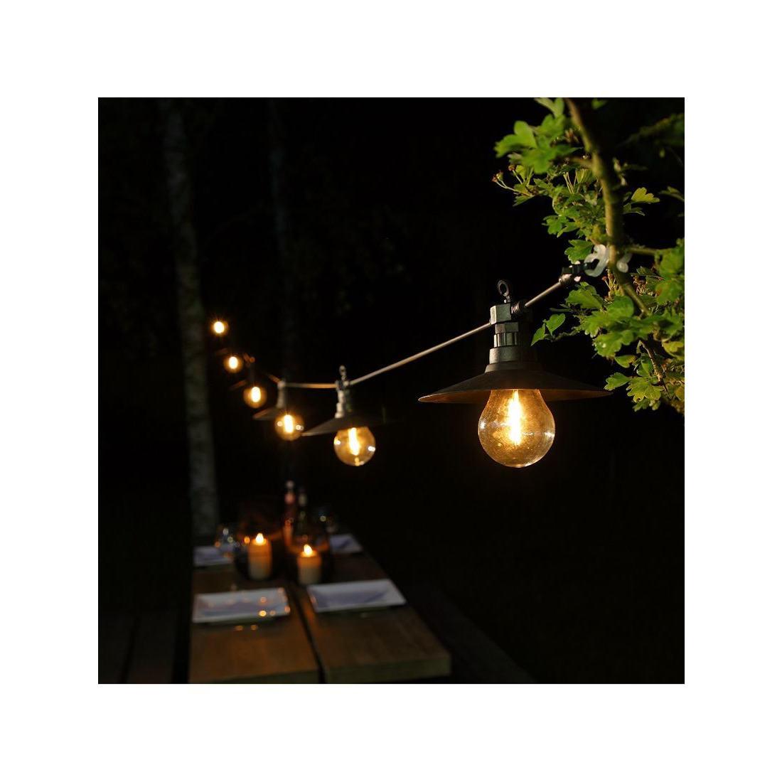 NOMA 6 Saucer Festoon Outdoor String Light, Warm White - image 1