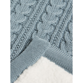 John Lewis Cable Knit Sherpa Fleece Baby Blanket - thumbnail 2