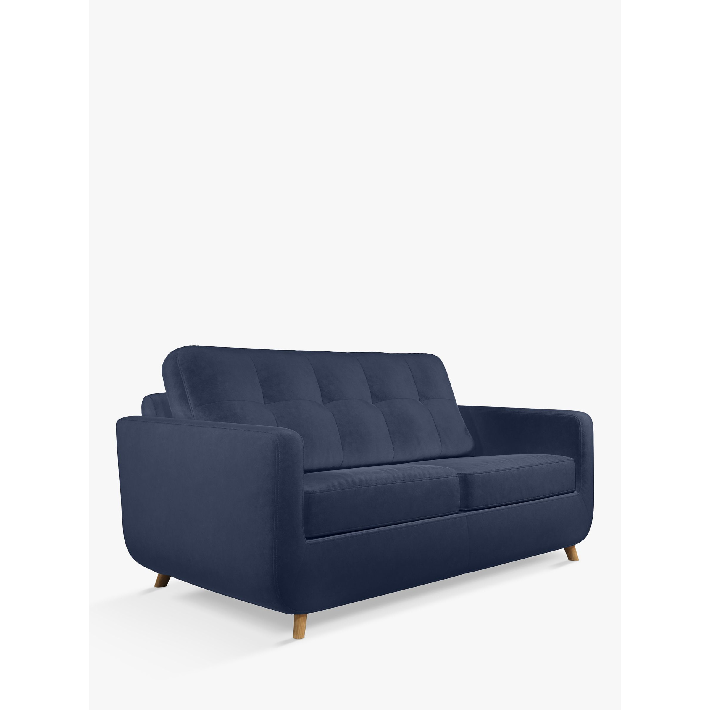 John Lewis Barbican Medium 2 Seater Sofa Bed, Dark Leg, Smooth Velvet Navy - image 1