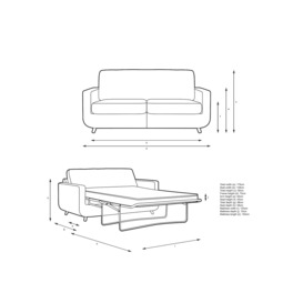 John Lewis Barbican Medium 2 Seater Sofa Bed, Dark Leg, Smooth Velvet Navy - thumbnail 2